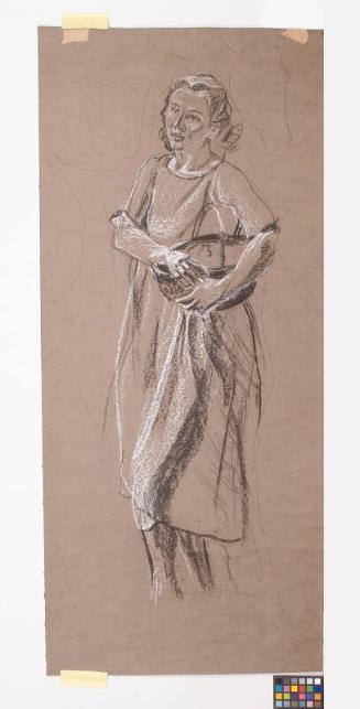 Isobel With Basket Under Arm - Study For The University Union Murals, Grape Harvest Panel