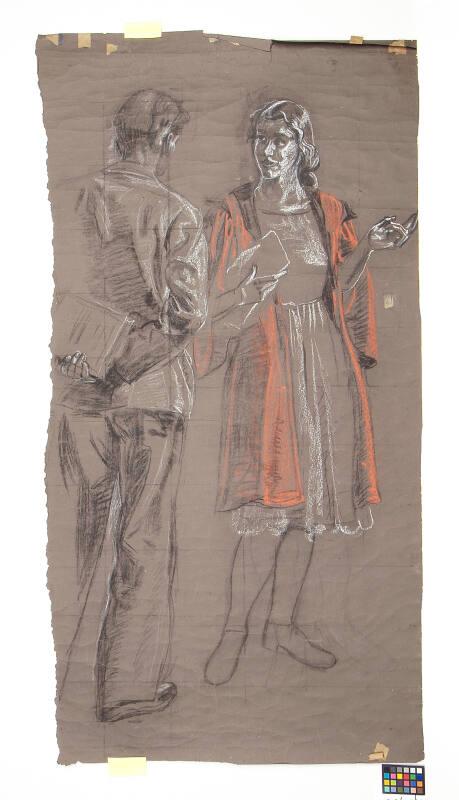 Norman & Elspeth - Study For The University Union Mural, Academic Panel