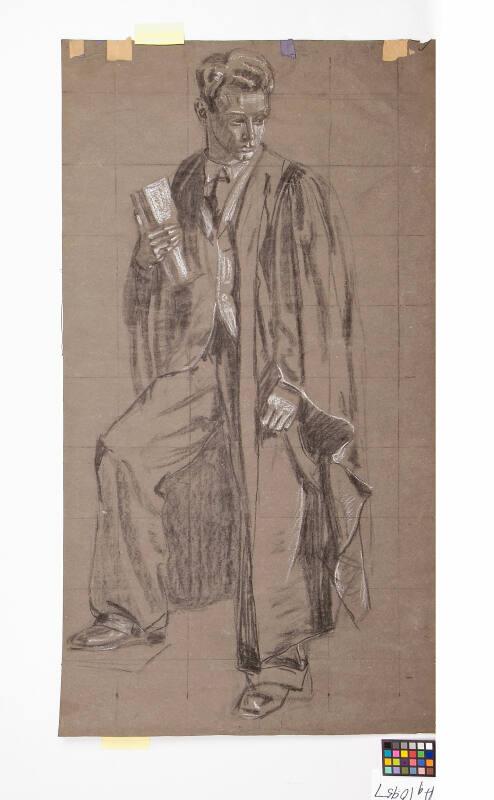 Man On Steps - Study For The University Union Murals, Academic Panel