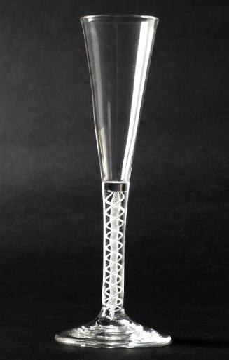 Jacobite Engraved Composite Stem Wine Glass c1750