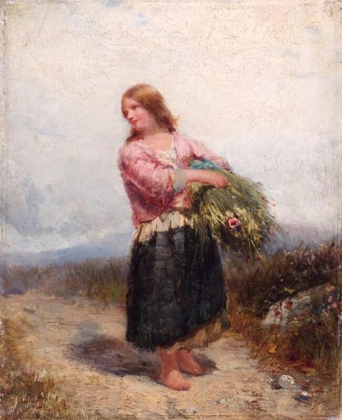 Girl Carrying Hay
