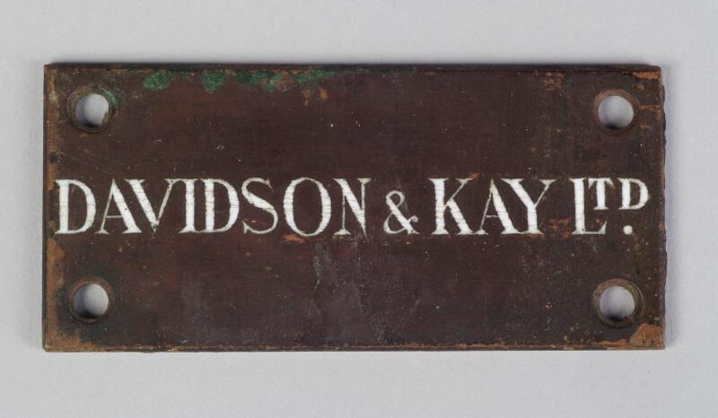 Davidson & Kay Ltd. Nameplate
