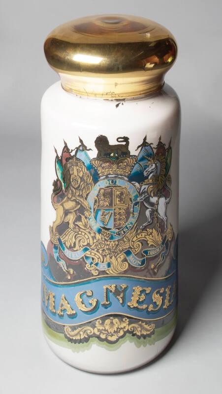 Large Specie Jar, Magnesia, with Royal Coat of Arms, White Body