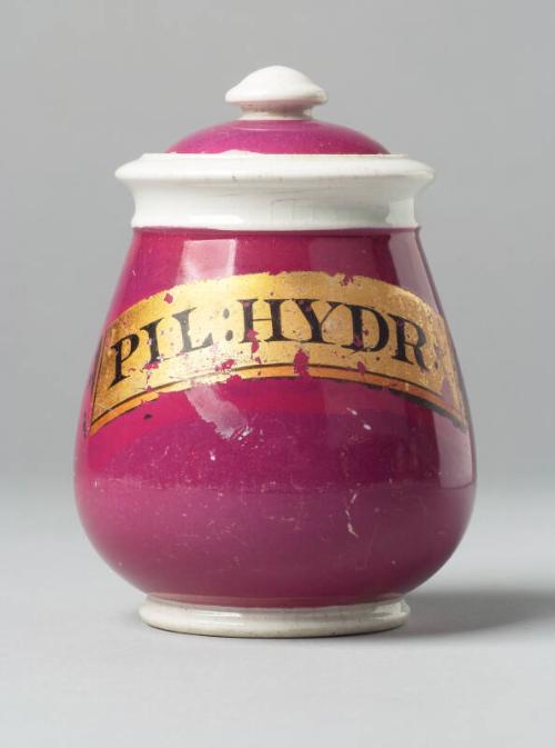 Maroon Ceramic Pill Jar: Pil:Hydr