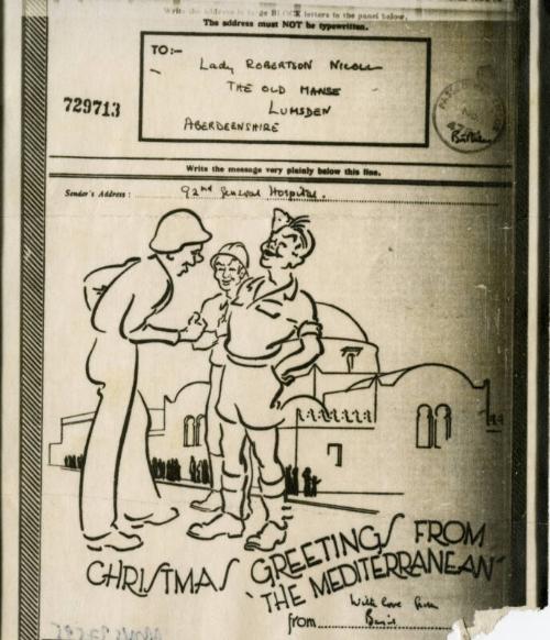 Photostat Christmas Card from World War 2