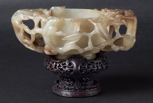 Deeply Carved Cup on Stand