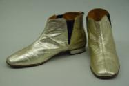 Ladies Gold Leather Ankle Boots