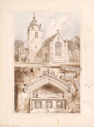 Corstorphine Church - Exterior and Forester's Tomb (for "The Baronial Ecclesiastical Antiquitie…