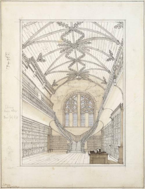 King's College Library (Vol.I, Pl.8. The Baronial Ecclesiastical Antiquities Of Scot.) by Rober…