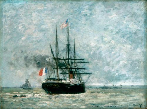 Leaving Port by Eugene-Louis Boudin