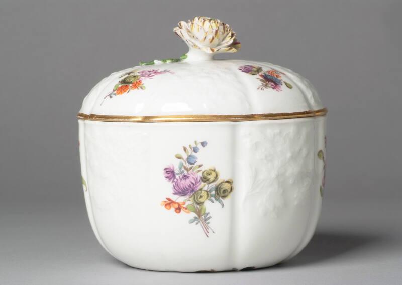 Polychrome Floral Sugar Bowl