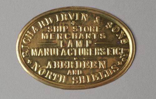 Small Oval Brass Plate For Trawl Lamps