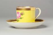 Yellow and Gilt Teacup and Saucer