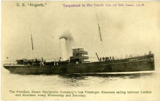 postcard showing SS Hogarth
