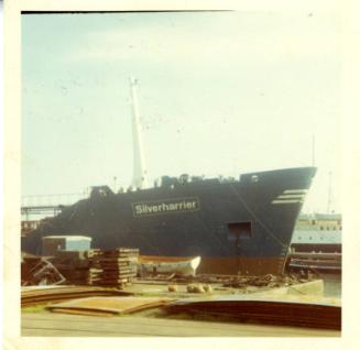 Colour Photograph Showing The Chemical Tanker 'Silverharrier' at Fitting Out Quay, Hall Russell