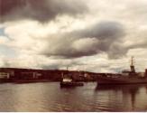 Colour Photograph Showing HMS 'Jersey' In The Navigation Channel, Aberdeen, 18/3/1976