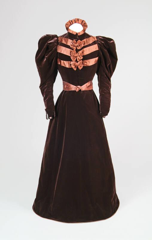 Brown Velvet Wedding Dress and Cape
