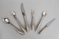 Silver Six Piece Flatware set by Patricia Hamilton.