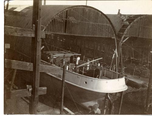 Photograph Showing The Launch Of The Tug 'Ingane' From The Hall Russell Shipyard, 1902