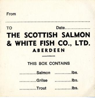 Scottish Salmon & White Fish Company Ltd. Fish Box Label