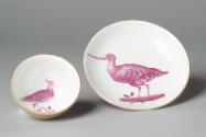 Purple Bird Tea Bowls and Saucers