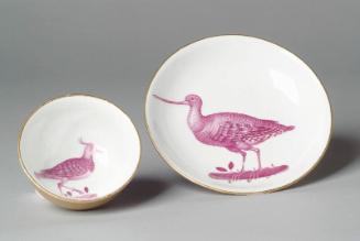 Purple Bird Tea Bowls and Saucers