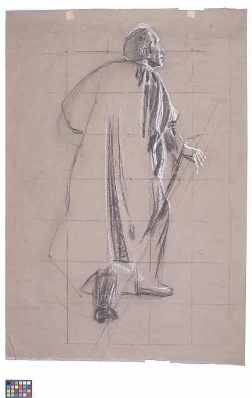 Alex Going Up Stairs - Study For The University Union Murals, Shielding The Light Panel