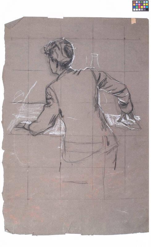 Rising Man At Table - Study For The University Union Murals, Shielding The Light Panel