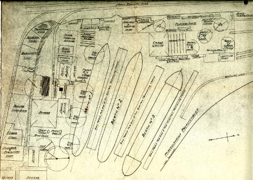 Plan Showing The Layout Of  A Shipyard (possibly Chepstow)