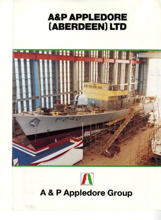 Leaflet Advertising A & P Appledore (Aberdeen) shipbuilders formerly Hall Russell , c. 1990