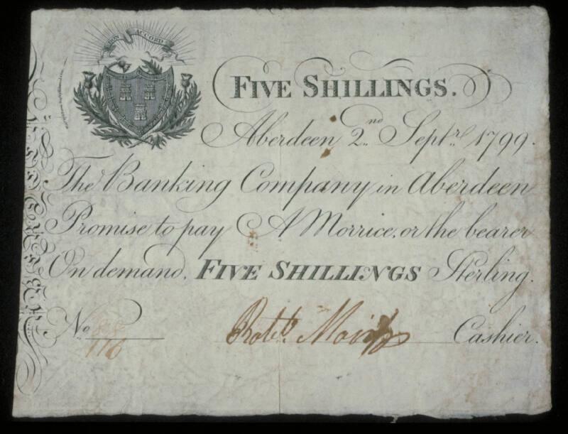 Five-Shilling Note (Unissued: Bank.Co.In Abdn)