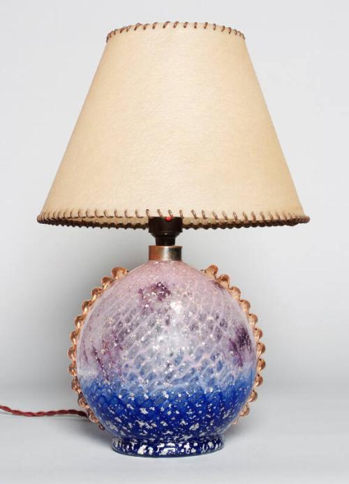 Glass Lamp With Parchment Shade