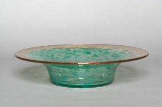 Green Glass and Goldstone Dish