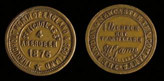 Brass 'tea Check' Or Token(1/4lb)