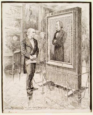 W.E. Gladstone Looking at a Portrait of Disraeli, Lord Beaconsfield, by Sir J.E. Millais