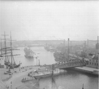 Aberdeen Harbour, looking over Upper Dock to Regent Bridge and Victoria Dock