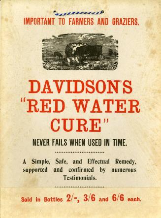 Advertising Sign for Davidson's Red Water Cure