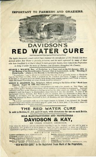 Advert for Red Water Cure