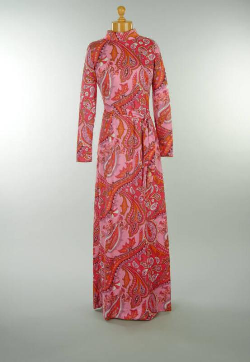 Printed Pink Paisley Dress and Belt – Works – eMuseum