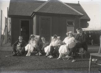 Seated Group at Tennis Court Members of Dr Walford Bodie's Family?/Friends?