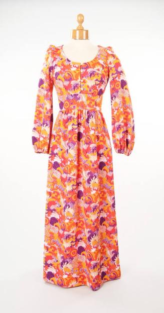 Polyester Print Evening Dress