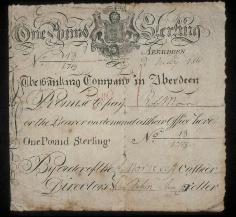 One Pound Note (Forgery: Banking Co.In Aberdeen)