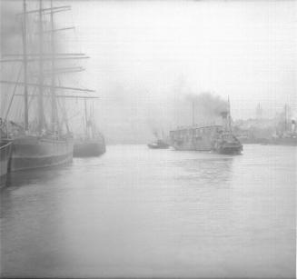 Aberdeen Harbour, with HMS 'Clyde'
