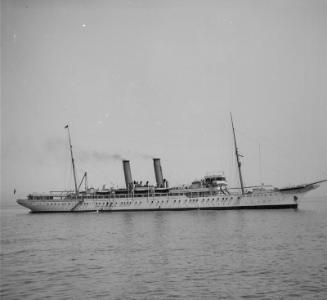 Glass plate showing unidentified steamship