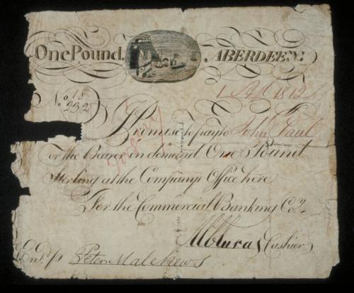 One-Pound Note (Forgery:Aberdeen Commercial Bank)