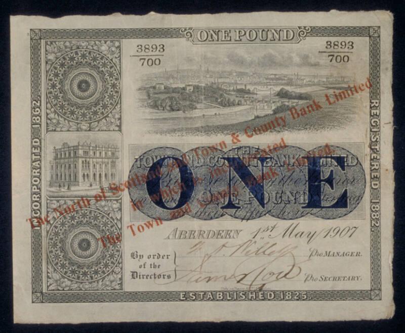 One-pound Note (North of Scotland & Town & County Bank)