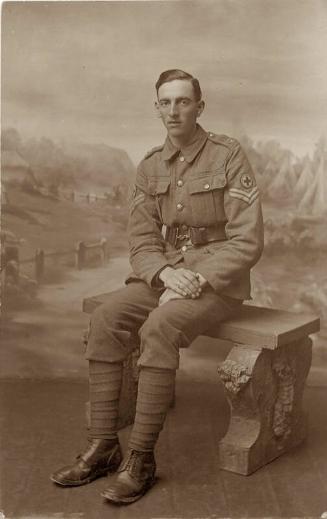 photograph, arthur jackson adams (donor's brother), 1918, army medical uniform