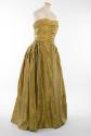 Strapless Olive Green Evening Dress