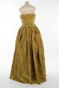 Strapless Olive Green Evening Dress