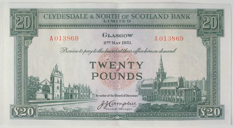 Twenty-pound Note (Clydesdale & North of Scotland Bank)